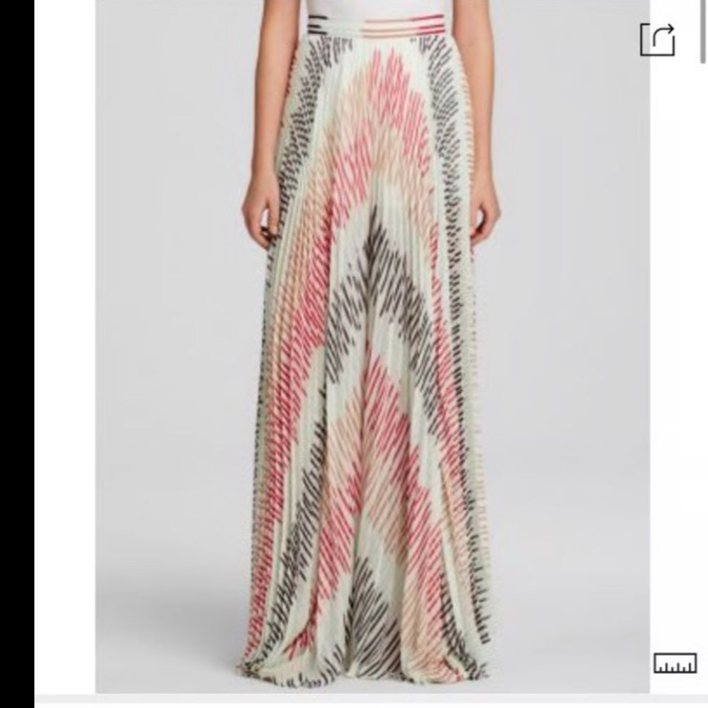 Alice & Olivia sheer pleated wide leg high waisted pants